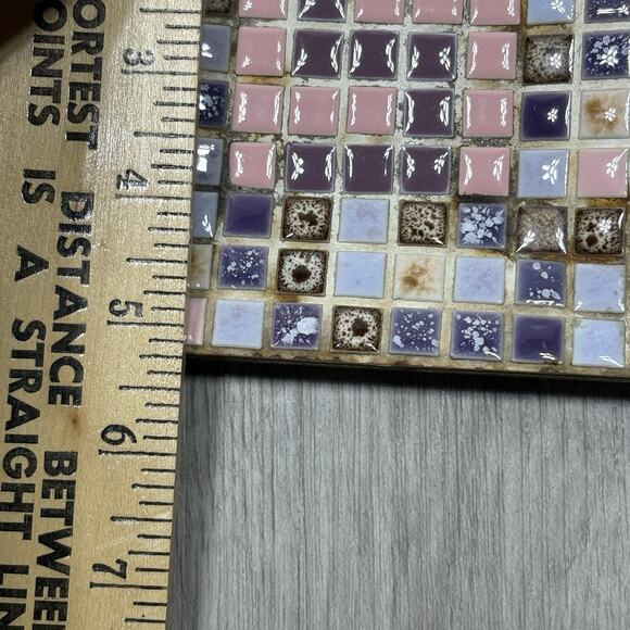 Vintage Mosaic Tile Mid Century Square 5” Ashtray Trinket Ring Dish Tray MCM - Picture 7 of 8